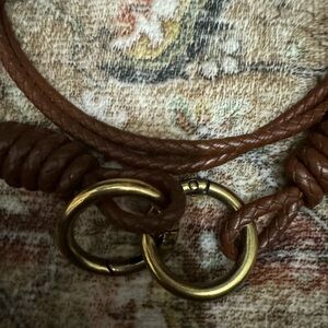 Parker Thatch Leather Rope Crossbody Strap - Cognac